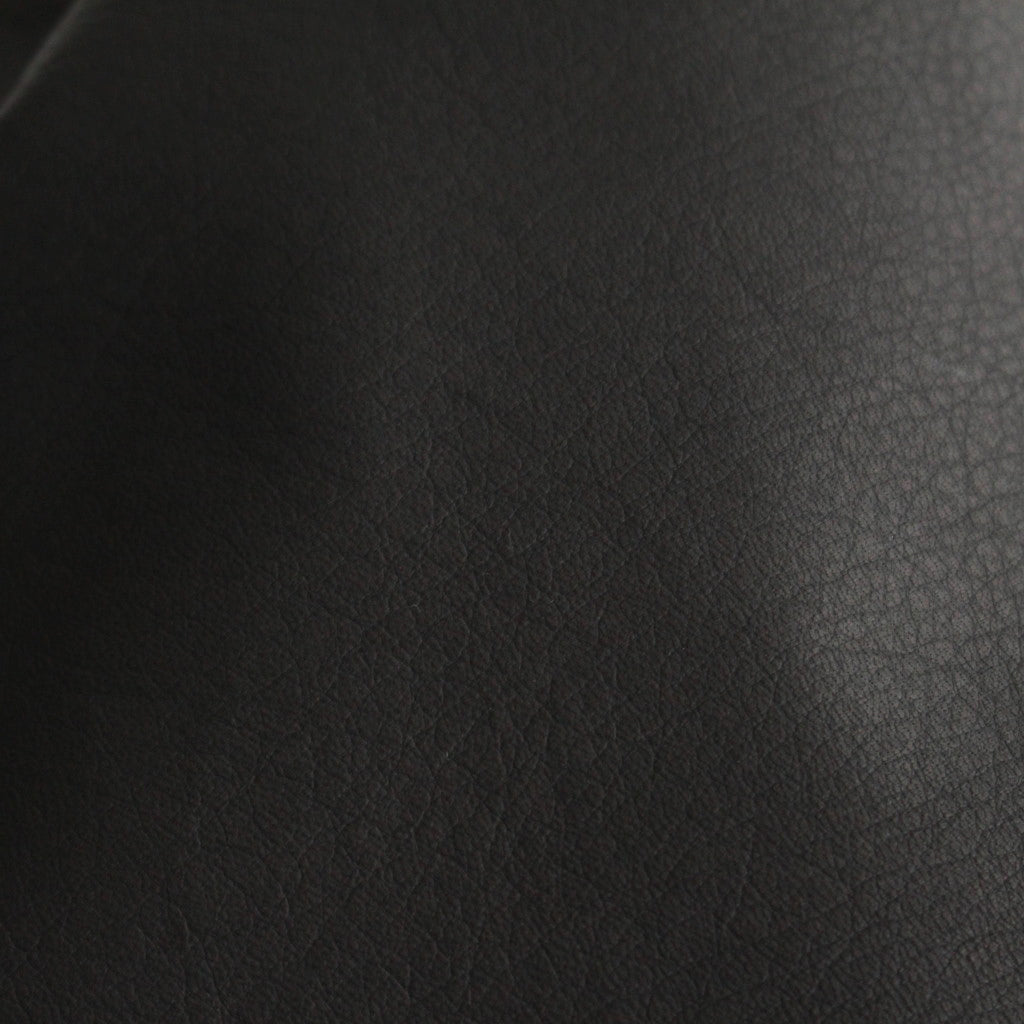 LEATHER BIG ROUND STRING POUCH #BLACK [A23AB01AE]