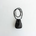 LEATHER BIG ROUND STRING POUCH #BLACK [A23AB01AE]