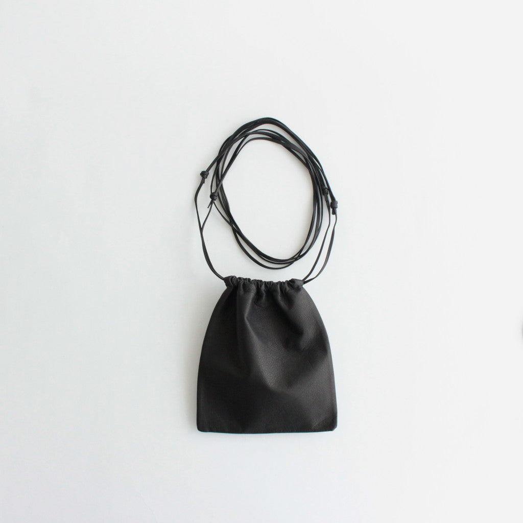 LEATHER SQUARE STRING POUCH #BLACK [A23AB03AE] – ciacura